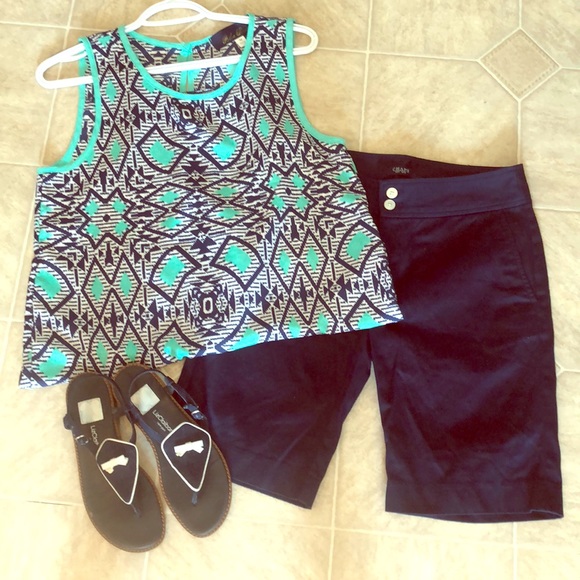 Chaps navy blue knee length shorts - Picture 1 of 3